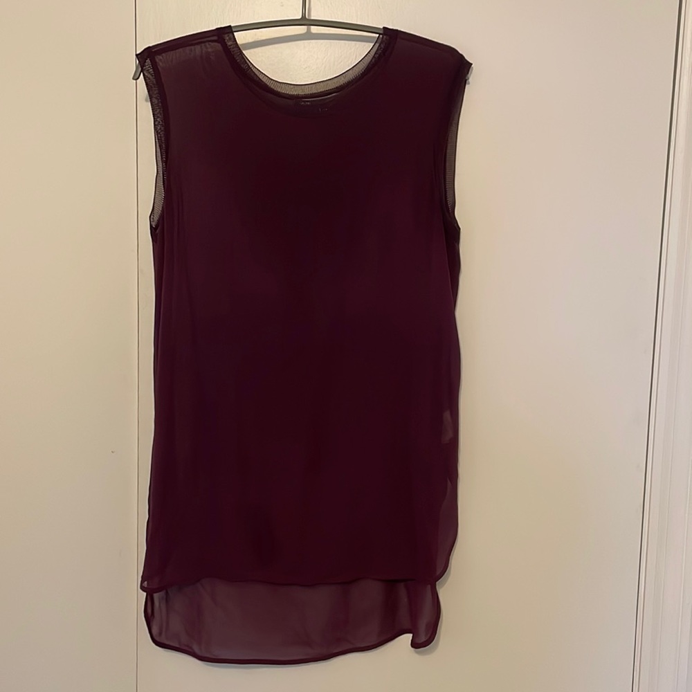 Sheer eggplant Vince tank top Sm